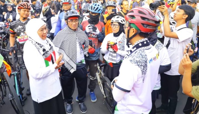 Gowes 1.000 Km Ride For Palestine Dimulai, Khofifah Suarakan Pesan Damai Untuk Dunia