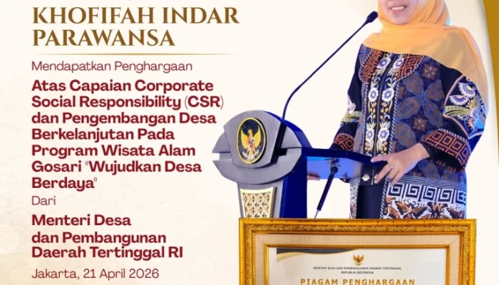 Gubernur Khofifah Raih Penghargaan CSR dan Desa Berkelanjutan 2026, Dorong Sinergi Lintas Sektor