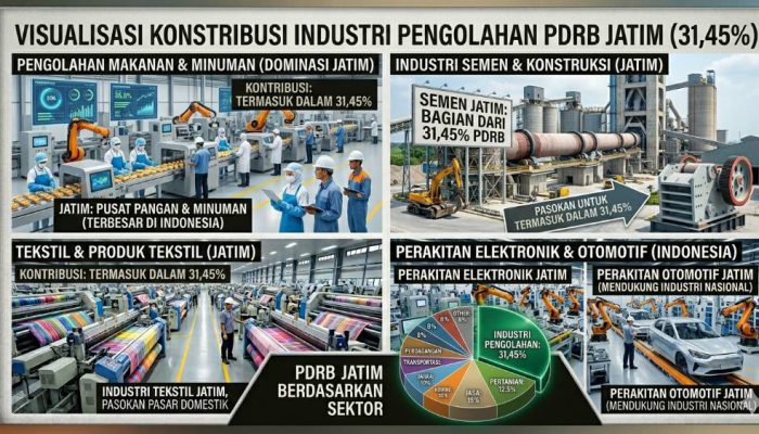 Ekonomi Jatim Ditopang Industri, Perdagangan dan Pertanian