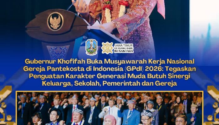 Mukernas GPdI 2026 di Surabaya, Gubernur  Khofifah Tekankan Pentingnya Kolaborasi Bangun SDM Unggul