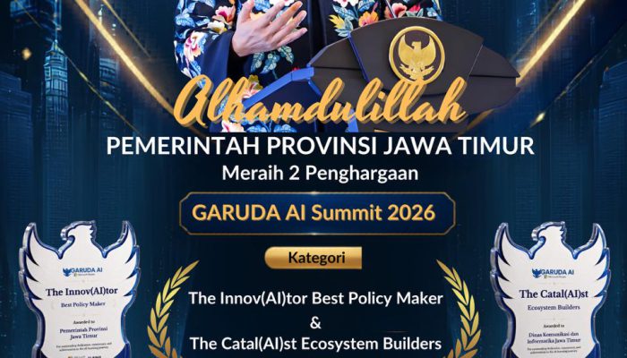 Di Bawah Kepemimpinan Gubernur Khofifah, Jatim Raih Penghargaan Best Policymaker dan Ecosystem Builder AI