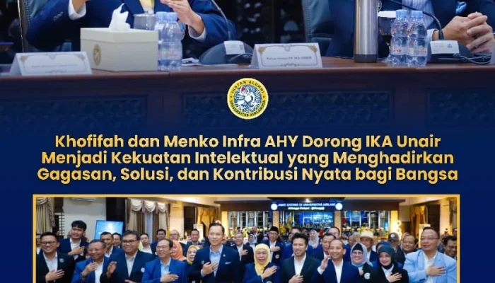 Hadiri Rakor PP IKA UNAIR, Khofifah dan Menko AHY Tekankan Kekuatan Jejaring Alumni untuk Indonesia