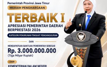 Gubernur Khofifah Raih Penghargaan Kemendagri, Jawa Timur Terbaik dalam Penurunan Pengangguran di Regional Jawa-Bali