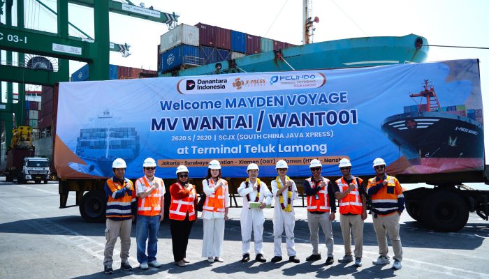 MV WANTAI Sandar Perdana di Teluk Lamong, Dorong Efisiensi Perdagangan Global