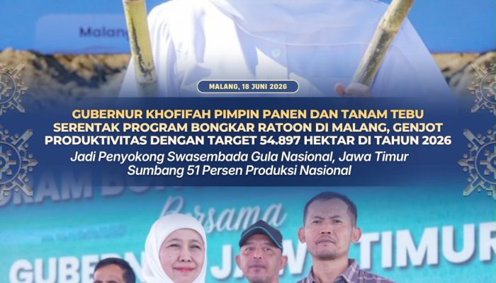 Gubernur Khofifah Ajak Perkuat Ekosistem Pergulaan dari Hulu ke Hilir, Lindungi Produksi Petani Tebu