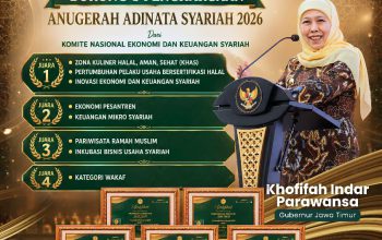 Gubernur Khofifah: Delapan Penghargaan Adinata Syariah Bukti Kuatnya Ekosistem Halal Jawa Timur
