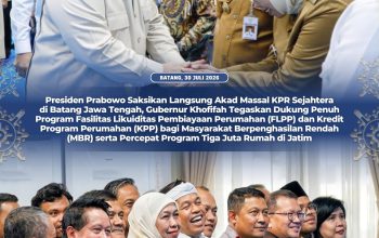 Presiden Prabowo Resmikan Akad Massal KPR Sejahtera, Gubernur Khofifah Perkuat Sinergi Perumahan Bersubsidi di Jatim