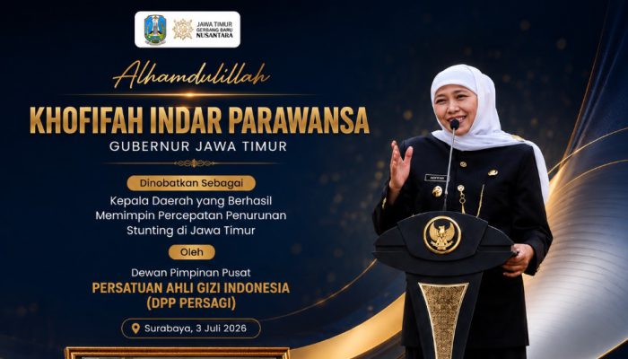 Khofifah Indar Parawansa Bawa Jatim Capai Penurunan Stunting 14,7 Persen, Raih Penghargaan Persagi