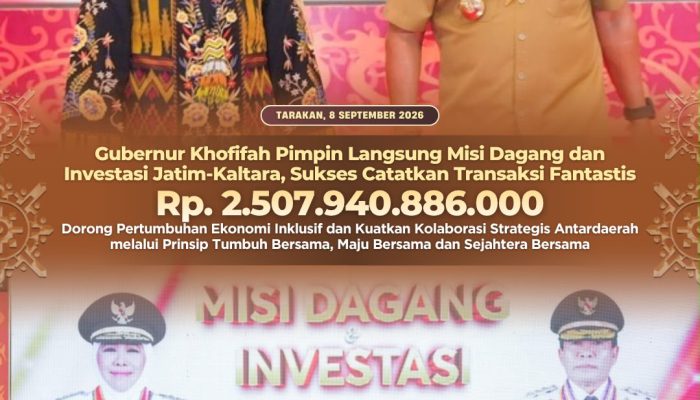 Gubernur Khofifah Pimpin Langsung Misi Dagang dan Investasi Jatim–Kaltara, Sukses Catatkan Transaksi Fantastis Rp2,5 Triliun